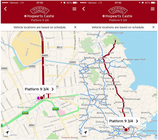 Map of the Week: Hogwarts Express