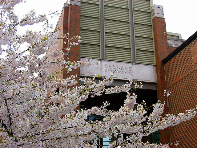 ballard-high-school Cherry blossoms outside Ballard High.