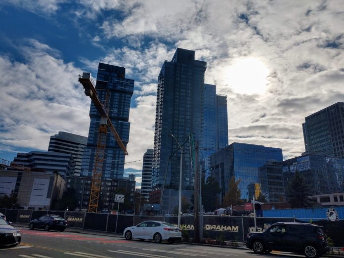 Denny Triangle development Denny Triangle is sprouting residential towers. (Photo by Doug Trumm)