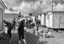 Seattle Council Reforms Encampment Rules and Permits 40 Tiny House Villages Volunteers building and painting tiny houses at Georgetown Village in March of 2017. (Photo by the author)
