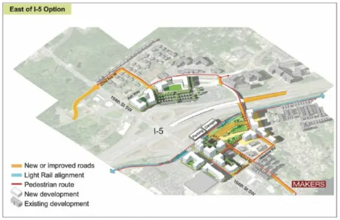 East of I-5 Option Aerial