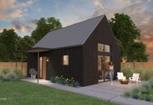 City Launches “ADUniverse” Website for Pre-approved Backyard Cottage Designs Backyard cottage with woman in patio and sunset.
