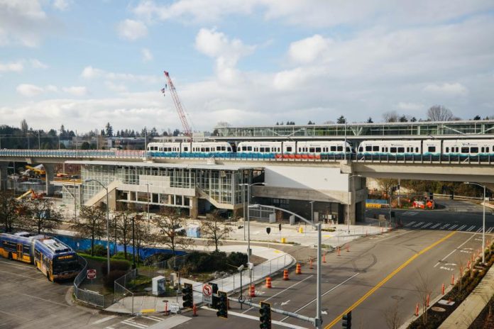 The new Northgate Station where light rail vehicles are being tested for a fall opening. (Sound Transit) The new Northgate Station where light rail vehicles are being tested for a fall opening. (Sound Transit)