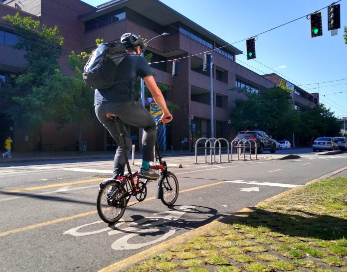 Broadway cyclist