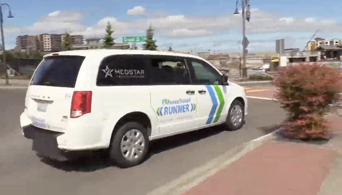 Pierce Transit Runner Vehicle Pierce Transit Runner van in motion. (Pierce Transit)