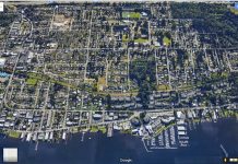 Time to Immediately Sunset Houghton and East Bellevue Community Councils An aerial photo of the Houghton community council area