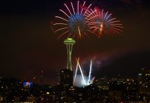The Urbanist Podcast: Projections and Predictions for 2023 A photo of fireworks at an illuminated space needle