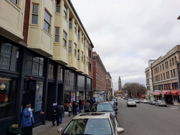 King Street's Dim Sum Row with Amtrak Station in background