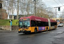 Metro Floats Reviving Route 47 in Flawed Bus Restructure Proposal for RapidRide G An articulated RapidRide branded bus runs as Route 49 in Capitol Hill.