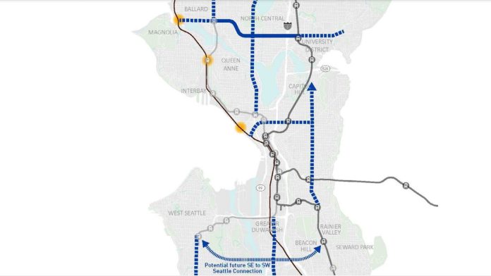 Higher-Res Seattle Core Future Light Rail Map by SDOT