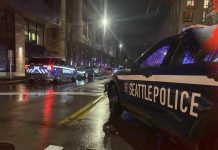 Seattle Police Want to Add StarChase Car Tracking to Technology Arsenal Two SPD squad cars at a response scene