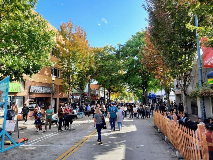 U District The Ave during festival for light rail opening