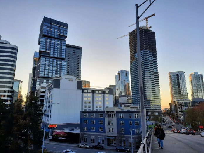 Denny Way skyline at sunset 20231114 Trumm