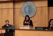 Seattle and King County Grapple with Federal Disinvestment and Threats Rinck is flanked by Seattle City President Sara Nelson and Tammy Morales.