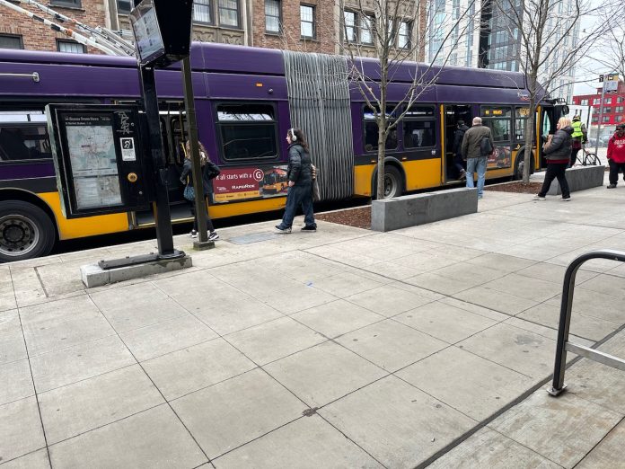 Bus boarding at all doors
