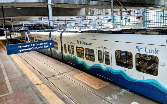 Sound Transit Link light rail train in station